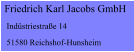 Friedrich Karl Jacobs GmbH  Indstriestrae 14  51580 Reichshof-Hunsheim